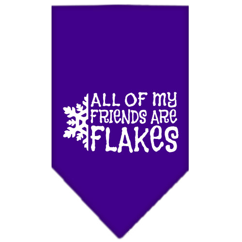 All my Friends are Flakes Screen Print Bandana Purple Large